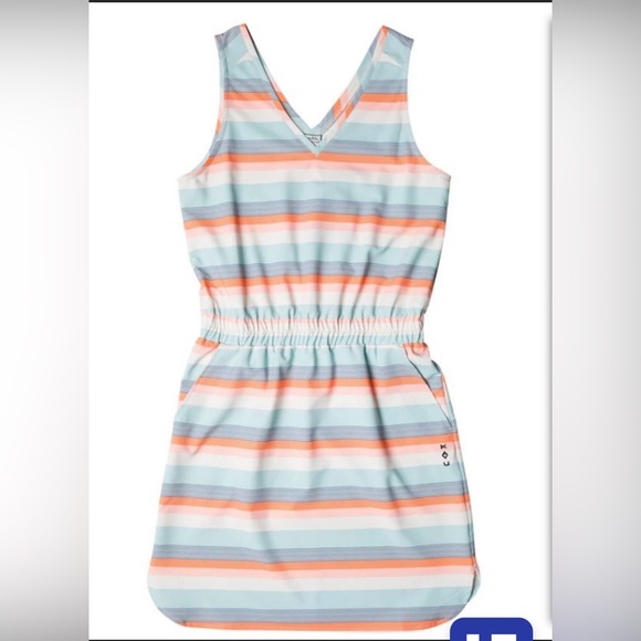 KAVU Ensenada Stripe Midi Athletic Outdoor Athleisure Dress Pocket Sleeveless XL - Picture 4 of 9